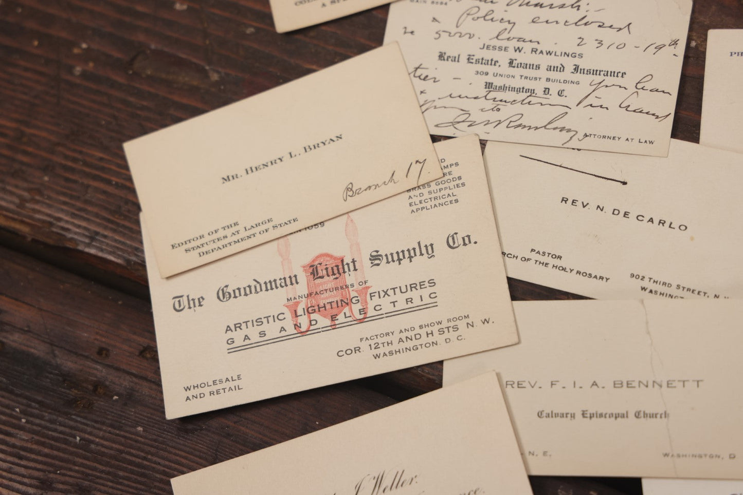 Lot 063 - Grouping Of 35+ Assorted Business Cards And Trade Cards, Circa Early To Mid 20th Century, Including Lawyers, Salespeople, Pastors, Etc