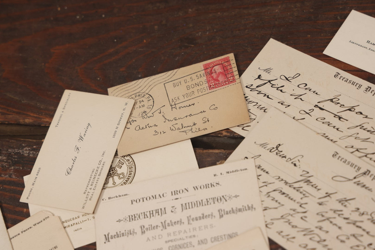 Lot 063 - Grouping Of 35+ Assorted Business Cards And Trade Cards, Circa Early To Mid 20th Century, Including Lawyers, Salespeople, Pastors, Etc