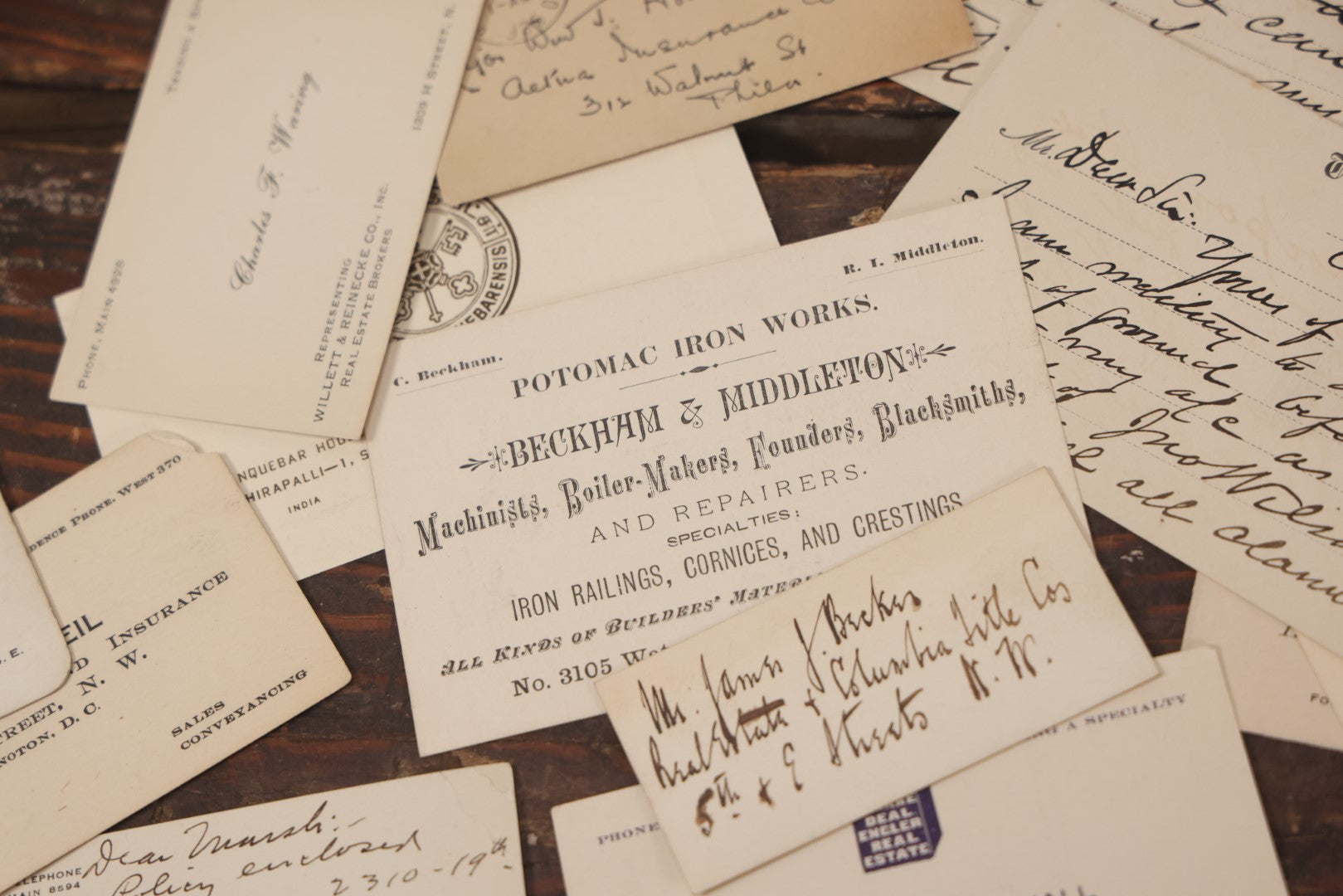 Lot 063 - Grouping Of 35+ Assorted Business Cards And Trade Cards, Circa Early To Mid 20th Century, Including Lawyers, Salespeople, Pastors, Etc