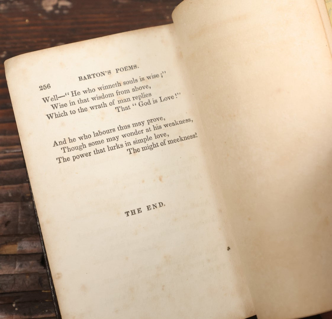 Lot 071 - "Poems Of Bernard Barton" Antique Poetry Book, Published By Henry F. Anners, Philadelphia, 1844