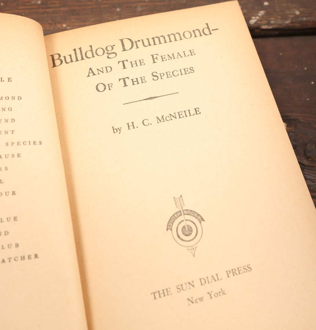 Lot 079 - "Bulldog, Drummond And The Female Of The Species" Vintage Novel By H.C. Mcneile, Part Of A Series, With Skeleton On Cover, Copyright 1928