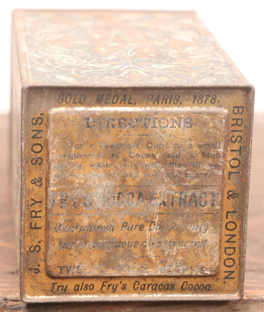 Lot 086 - Antique Cocoa Tin, J.S. Fry & Sons, Bristol And London, England, Gold Medal Winner In Paris, 1878