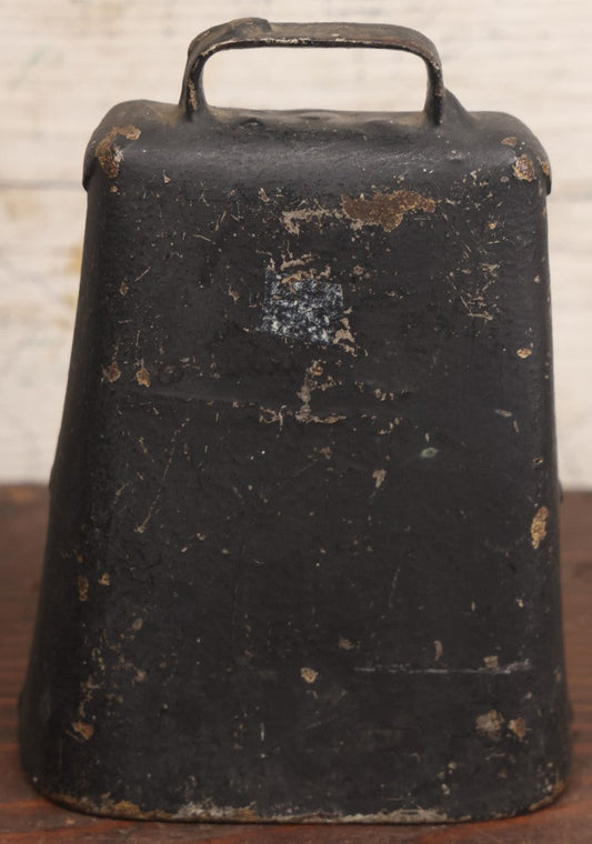 Lot 089 - Vintage Metal Cow Bell In Black Paint