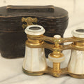 Lot 008 - Antique French Mother Of Pearl Opera Glasses With Leatherette Case, Marked Lemaire Fabt, Paris, Working Condition