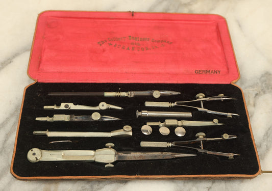 Lot 014 - Antique Drafting Set In Case, Made In Germany, From The Colliery Engineer Company, Scranton, Pennsylvania, Appears Complete