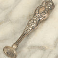 Lot 017 - Antique Sterling Silver Handled Was Seal Stamp With The Letter "G," Marked Sterling