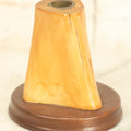 Lot 022 - Antique Animal Bone Inkwell Pen Stand With Wooden Base And Brass Insert, No Cap