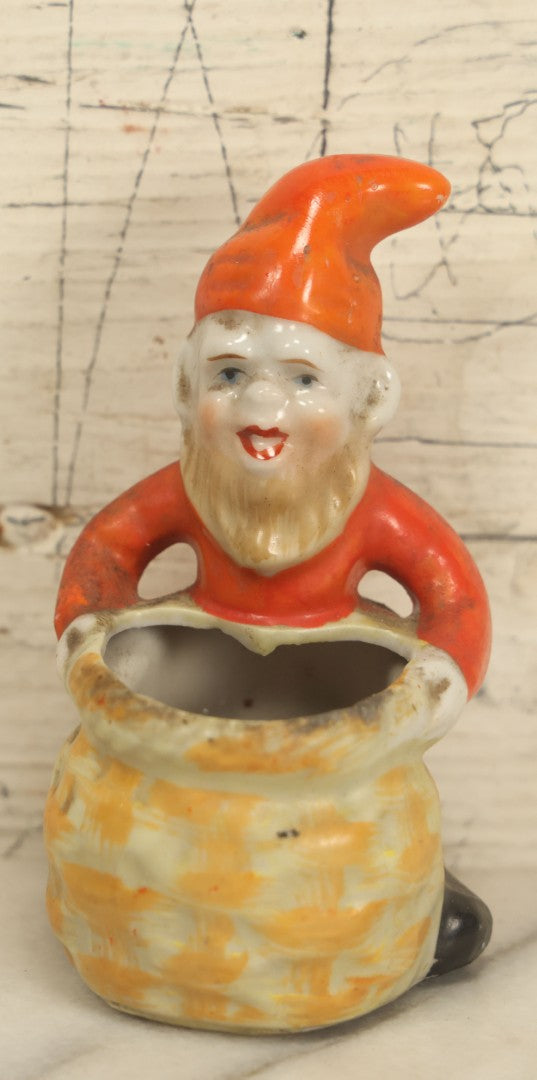 Lot 026 - Vintage Ceramic Elf Pixie Toothpick Pot, Made In Japan