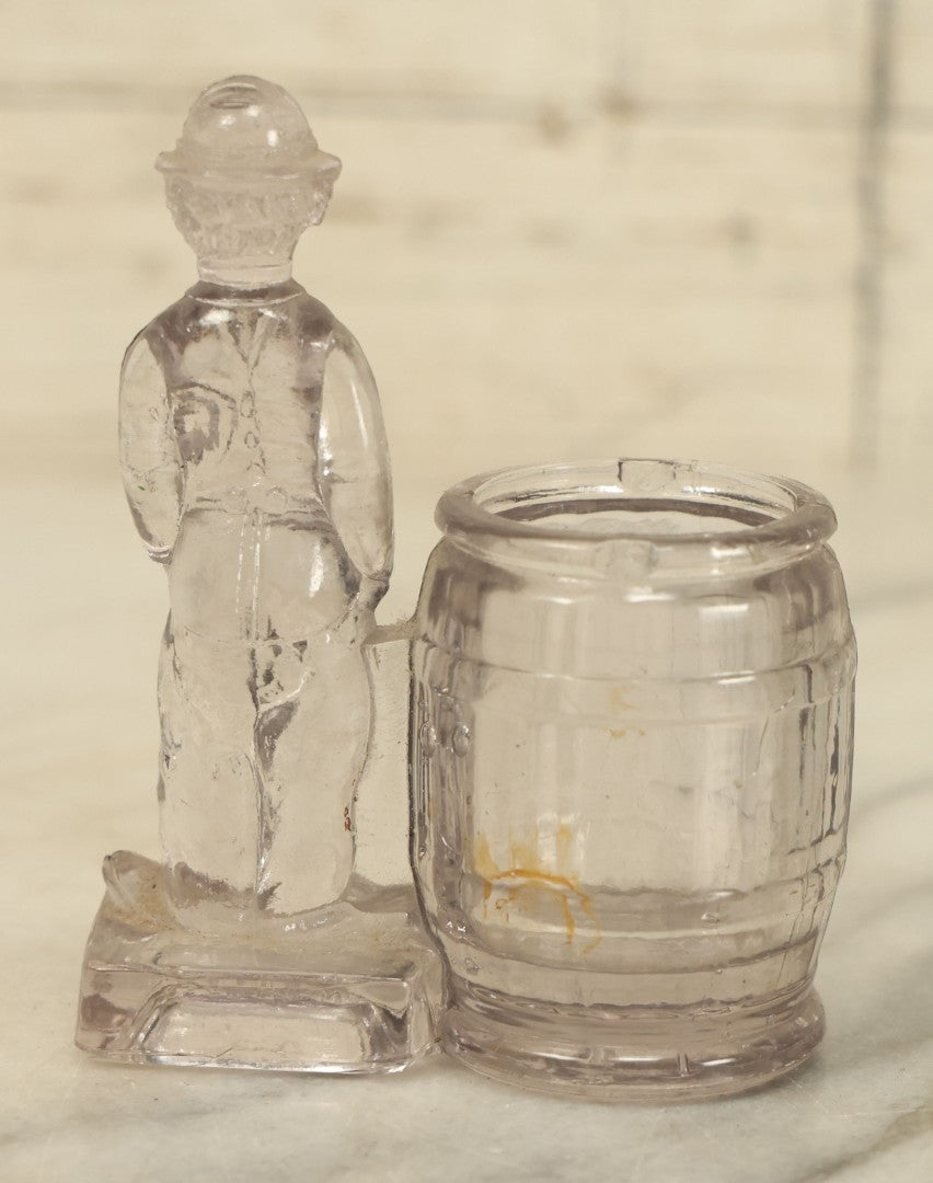 Lot 038 - Vintage Charlie Chaplin Borgfeldt Glass Candy Container Bank, Note Chipping