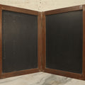 Lot 042 - Antique Folding Slate Chalkboard Schoolhouse Tablet, With Etched Numbers, Letters, Note Vertical Crack On Left Side, Wooden Frame