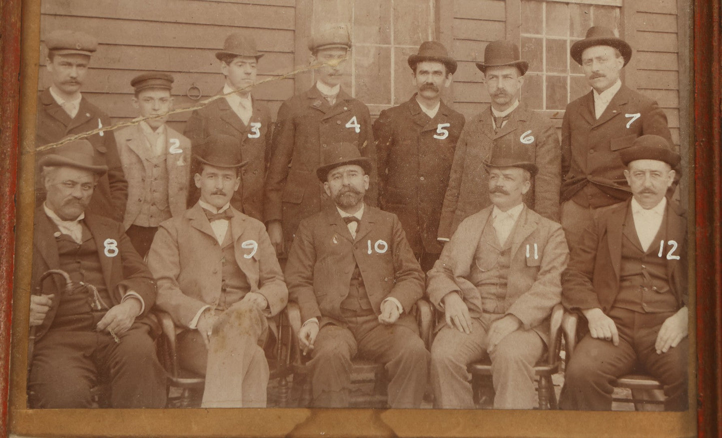 Lot 044 - Antique Framed Photo Of Wiley & Russell Tool Company Employees, With Identification Legend And Names, Greenfield, Massachusetts, Approximately 1890