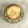 Lot 054 - Antique Micro Mosaic Brooch Pin From Rome, Italy, Roma, With Pin Surrounded By Mosaic, Various Wear And Tear