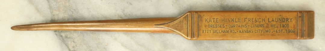 Lot 055 - Vintage Advertising Letter Opener For Kate Inkle French Laundry, Dresses, Curtains, Linens, Kansas City, Missouri