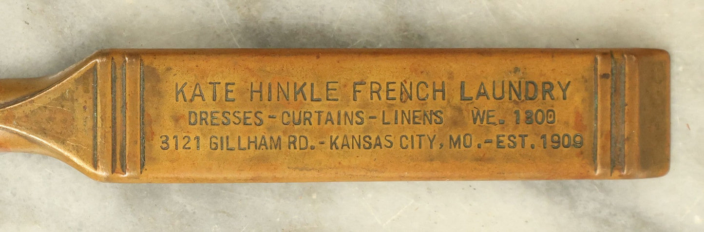 Lot 055 - Vintage Advertising Letter Opener For Kate Inkle French Laundry, Dresses, Curtains, Linens, Kansas City, Missouri