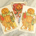 Lot 064 - Grouping Of Three Antique Merry Halloween Postcards With Anthropomorphic Vegetables