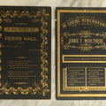 Lot 067 - Pair Of Antique Memorial Remembrance Mourning Cabinet Card Funeral Cards, One For Jennie F Moulthrop, Died Age 5 Months, 1886, And One For Perry Hall, Died Age 76, 1888