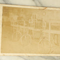 Lot 076 - Antique Cabinet Card Occupational Photograph Of Two Men Working In A Bicycle Shop, Identified On Verso As Frank Bolle's Bike Shop