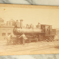 Lot 077 - Antique Cabinet Card Occupational Photograph Of Two Men Posing With A Railroad Locomotive Train, Locomotive No. 9