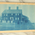 Lot 090 - Antique Boarded Cyanotype Photograph Of A Group Of Men And Women Playing Badminton In Front Of A House