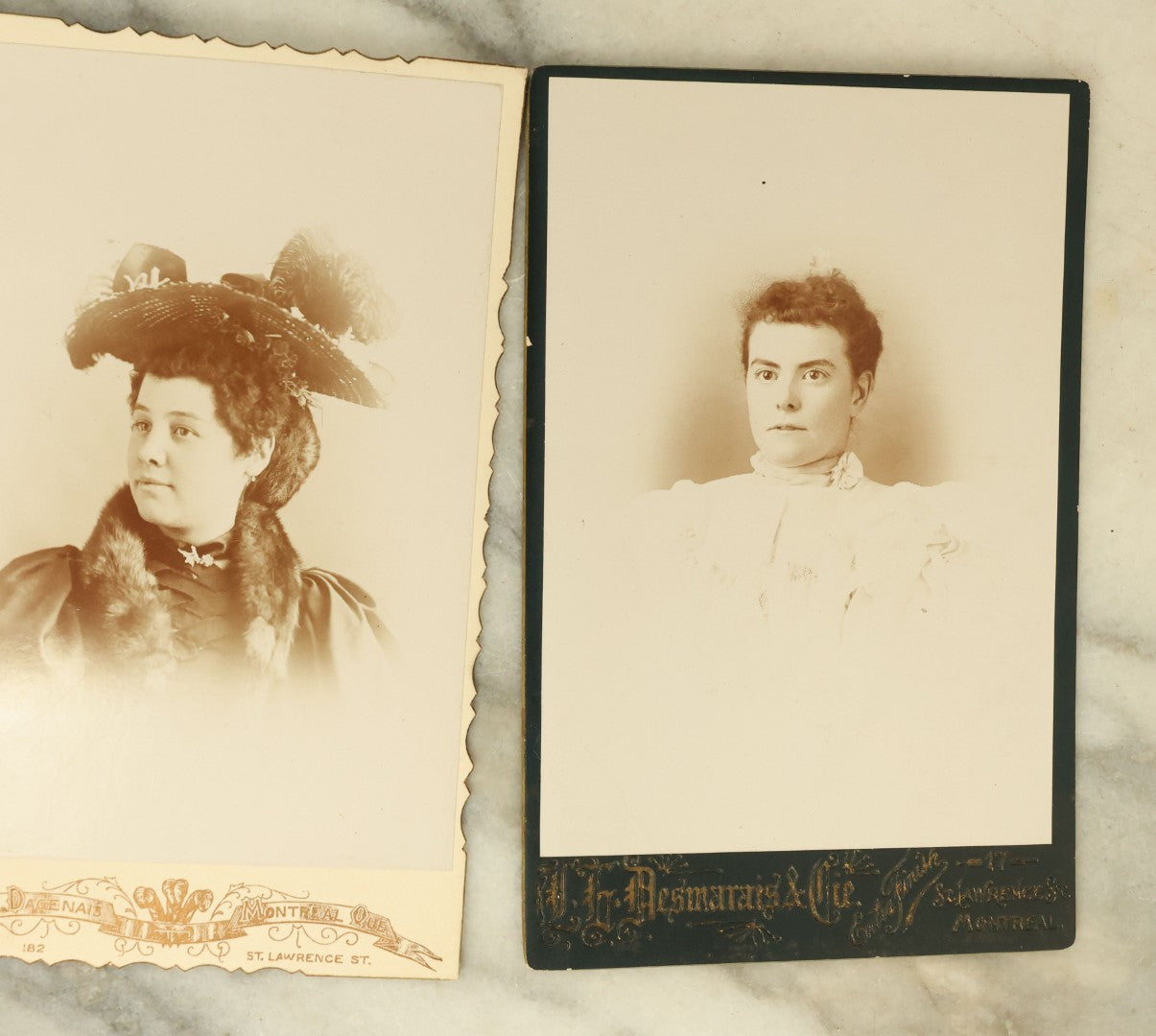 Lot 102 - Grouping Of 10+ Antique Cabinet Card Photographs Of Pretty Young Women, Many With Interesting Hair Styles, Photographs Out Of Montreal, Canada, Etc.