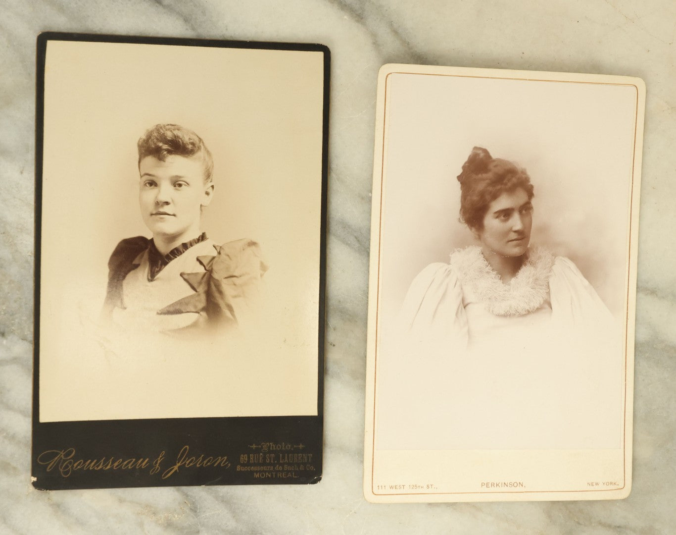 Lot 102 - Grouping Of 10+ Antique Cabinet Card Photographs Of Pretty Young Women, Many With Interesting Hair Styles, Photographs Out Of Montreal, Canada, Etc.