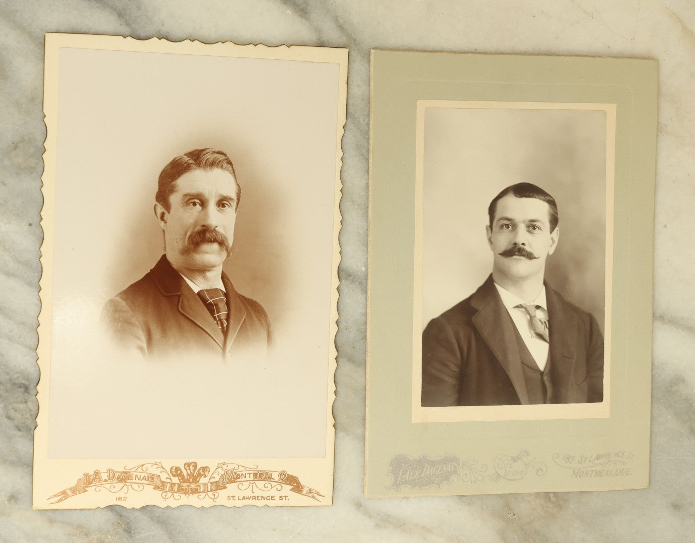 Lot 103 - Grouping Of Six Antique Cabinet Card Photographs Of Men And One Carte De Visite C.D.V. Photograph Of A Young Man, Photos From Montreal, New York, Etc.