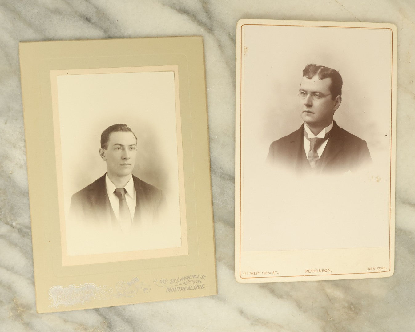 Lot 103 - Grouping Of Six Antique Cabinet Card Photographs Of Men And One Carte De Visite C.D.V. Photograph Of A Young Man, Photos From Montreal, New York, Etc.