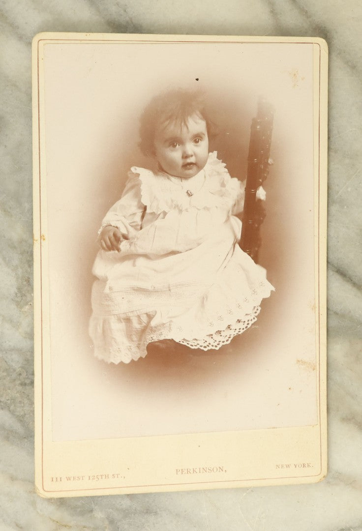 Lot 104 - Grouping Of Four Antique Cabinet Card Photographs Of Young Children, Including Picture-In-Picture P.I.P. Of Child Holding A Cabinet Card Of Another Child