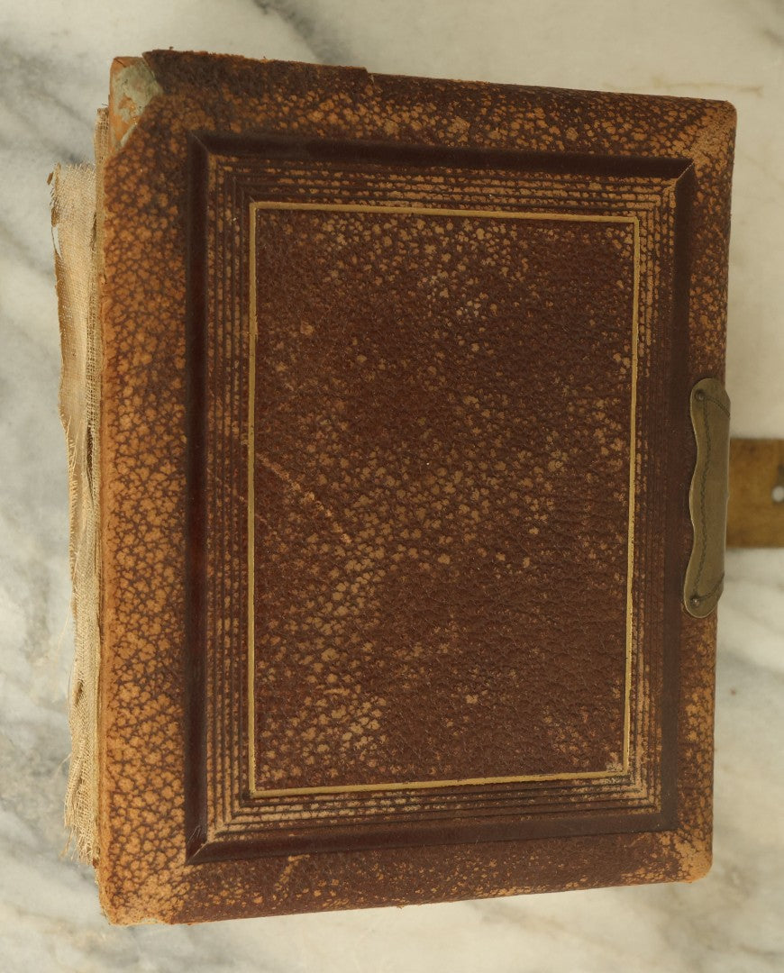 Lot 105 - Antique Carte De Visite Photograph Album With 40+ C.D.V. Photos, Note Spine Covering Lost, Album In Fair Condition, Binding Loose (All Photos Shown)