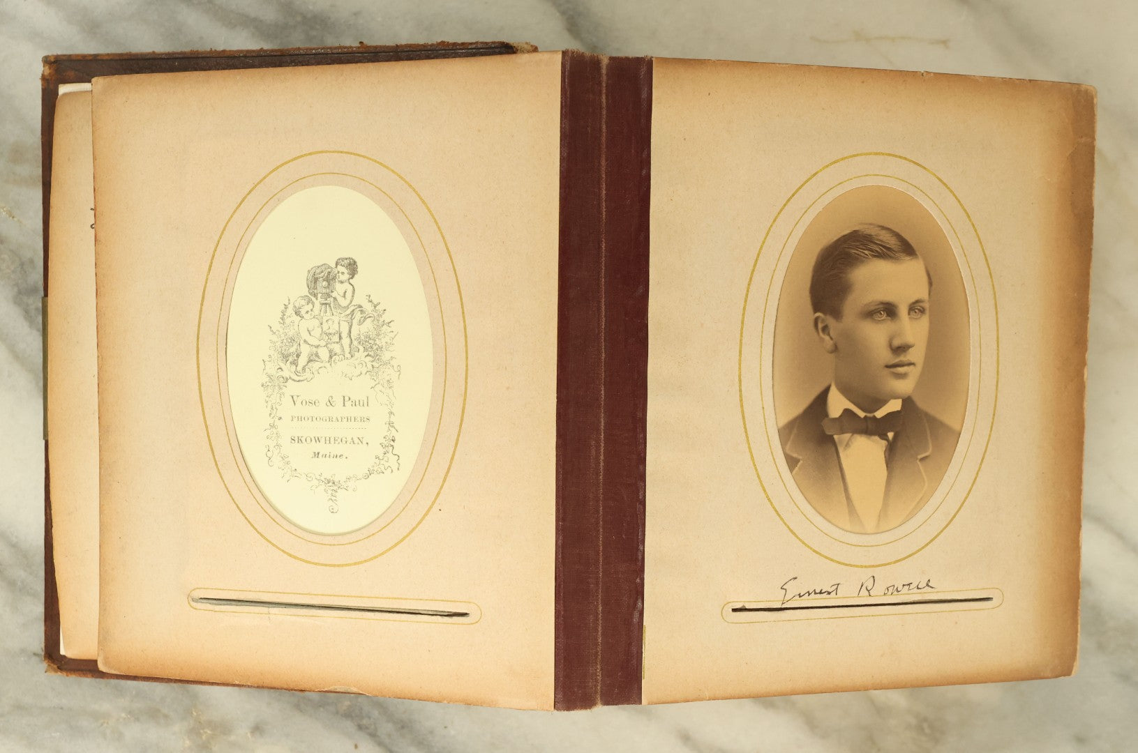 Lot 105 - Antique Carte De Visite Photograph Album With 40+ C.D.V. Photos, Note Spine Covering Lost, Album In Fair Condition, Binding Loose (All Photos Shown)