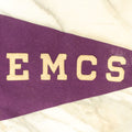 Lot 109 - Antique "E.M.C.S." Felt Pennant Banner, Purple Felt, Unknown Acronym