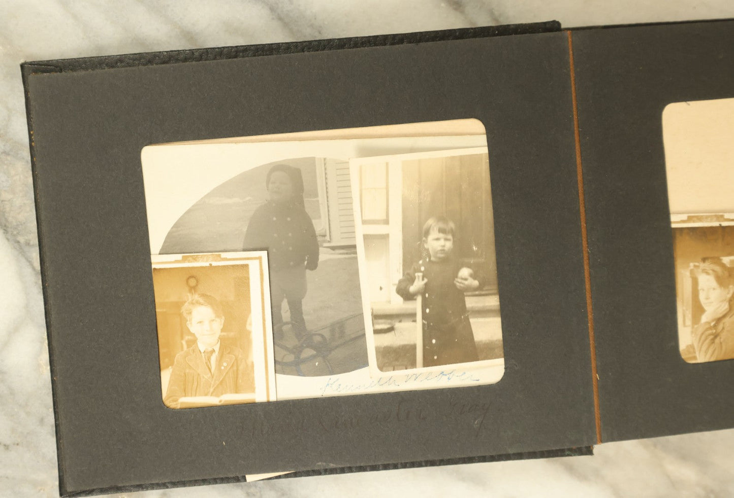 Lot 110 - Vintage Snapshot Photo Album With Dozens Of Photos, Including Cats, Stonehenge, Soldiers, May Day, And More