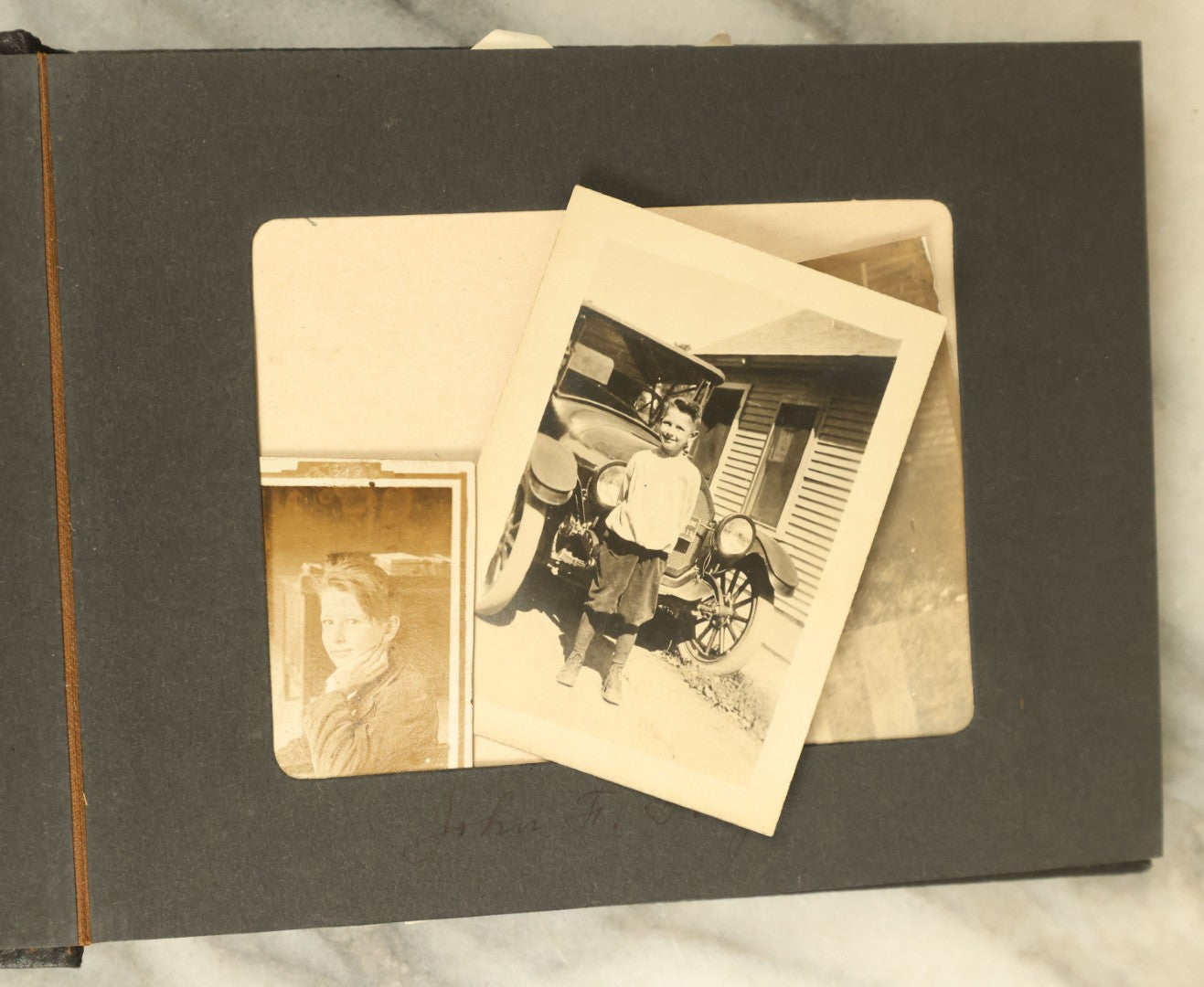 Lot 110 - Vintage Snapshot Photo Album With Dozens Of Photos, Including Cats, Stonehenge, Soldiers, May Day, And More