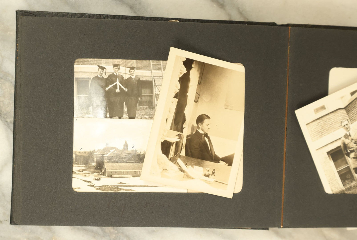 Lot 110 - Vintage Snapshot Photo Album With Dozens Of Photos, Including Cats, Stonehenge, Soldiers, May Day, And More