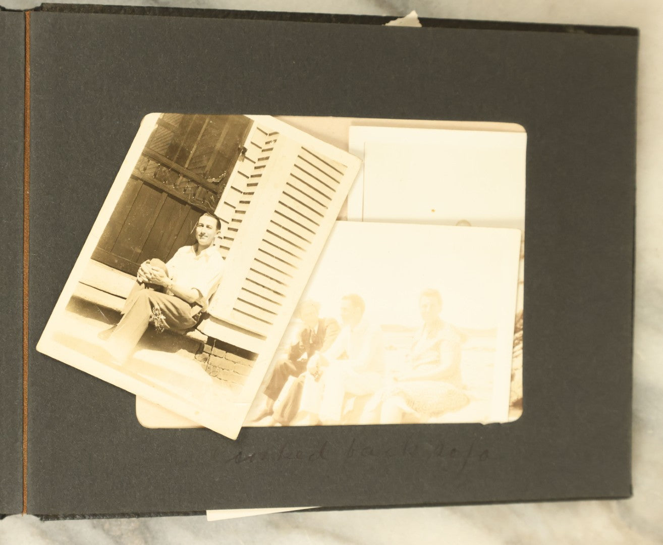 Lot 110 - Vintage Snapshot Photo Album With Dozens Of Photos, Including Cats, Stonehenge, Soldiers, May Day, And More