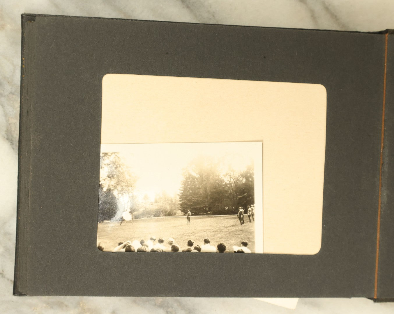 Lot 110 - Vintage Snapshot Photo Album With Dozens Of Photos, Including Cats, Stonehenge, Soldiers, May Day, And More