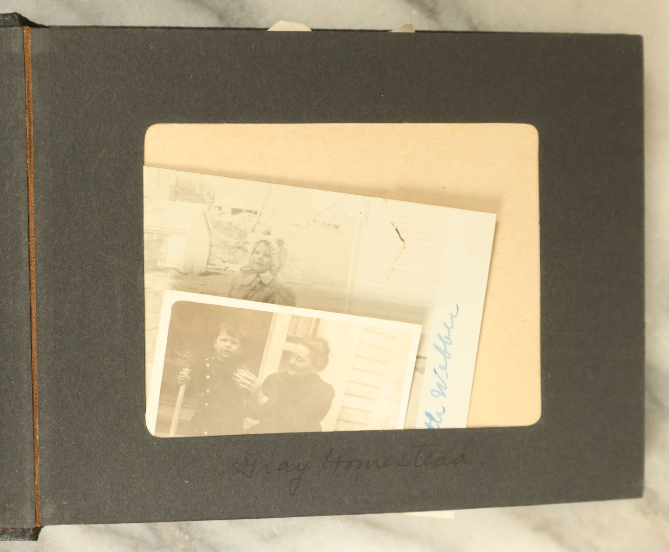 Lot 110 - Vintage Snapshot Photo Album With Dozens Of Photos, Including Cats, Stonehenge, Soldiers, May Day, And More