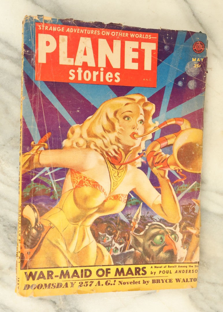 Lot 112 - Grouping Of Three Vintage Sci Fi Pulp Magazines, Including Planet Stories, Startling Stories, Etc, Fair Condition, Circa 1940s