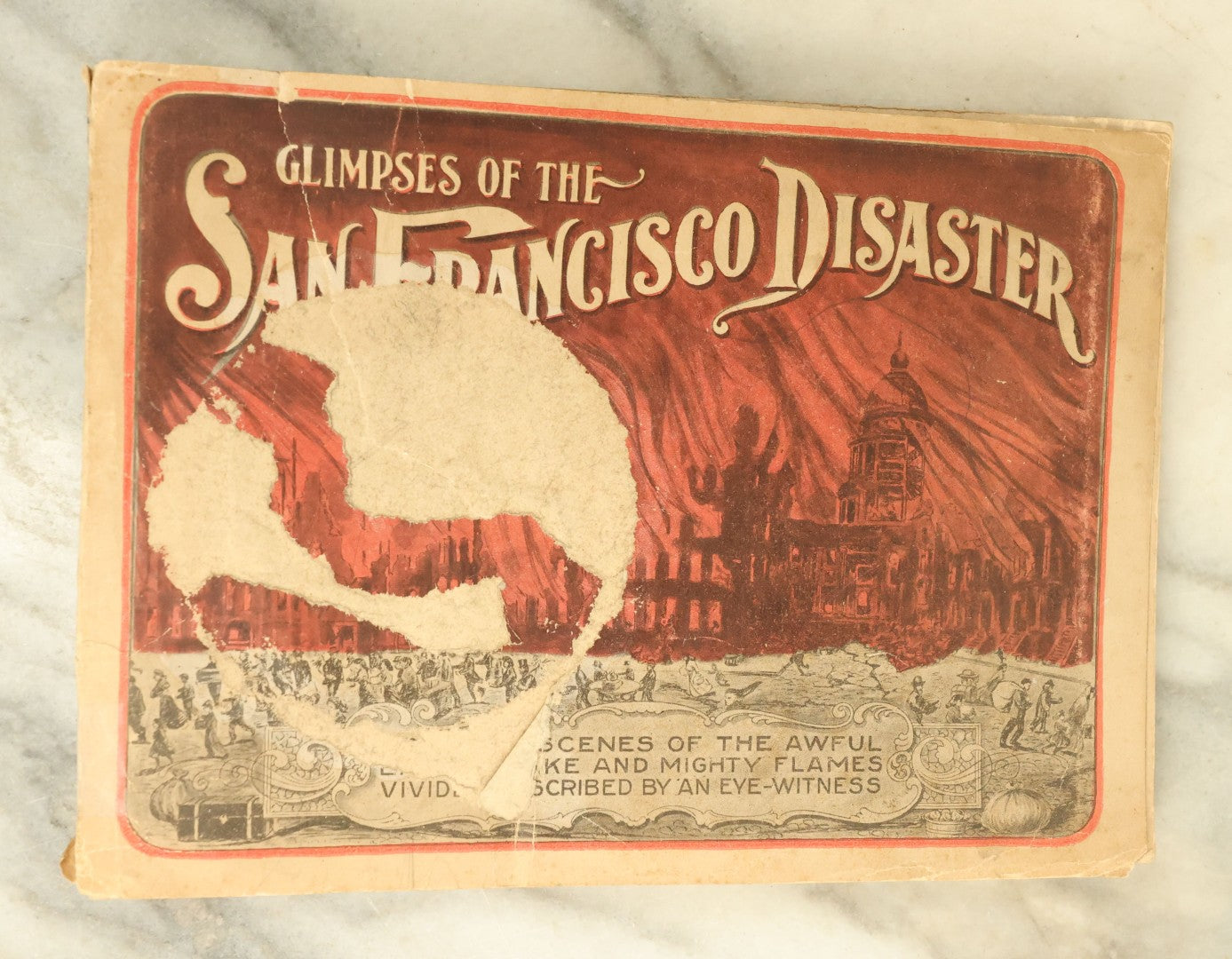 Lot 114 - Pair Of San Francisco Ephemera Piece Including Booklet Relating To The San Francisco Earthquake And Disaster (Fair Condition) And A Folder Of Postcards