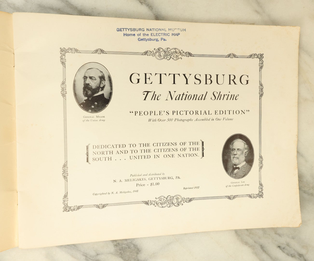 Lot 115 - Vintage "Gettysburg: The National Shrine" Illustrated History Booklet, 1952 Reprint