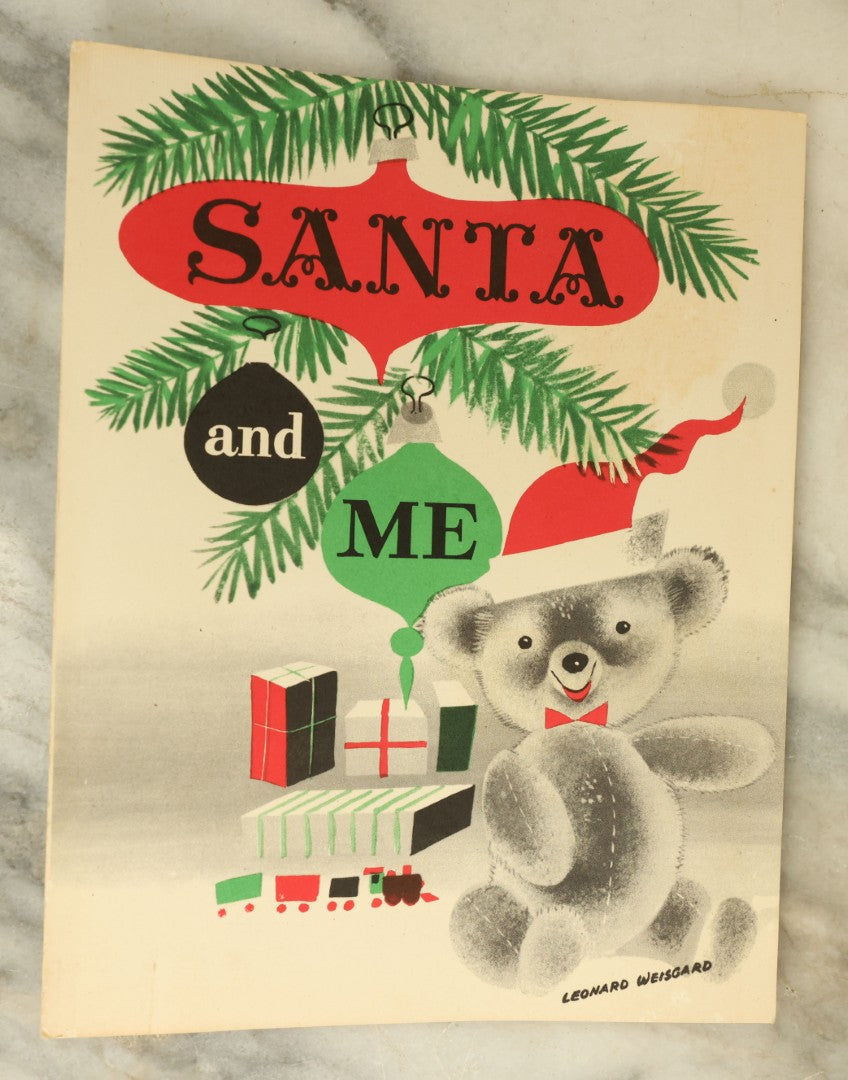 Lot 120 - Pair Of Vintage Christmas Photos Of Children With Santa Claus, Including Folded Photo Of Baby Crying, Terrified Of Santa