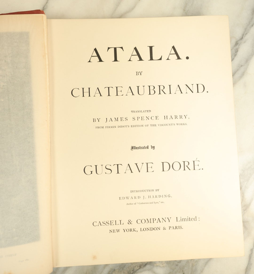Lot 121 - "Atala" Antique French Novella Book By François-René De Chateaubriand, Illustrated By Gustave Dore, Copyright 1884