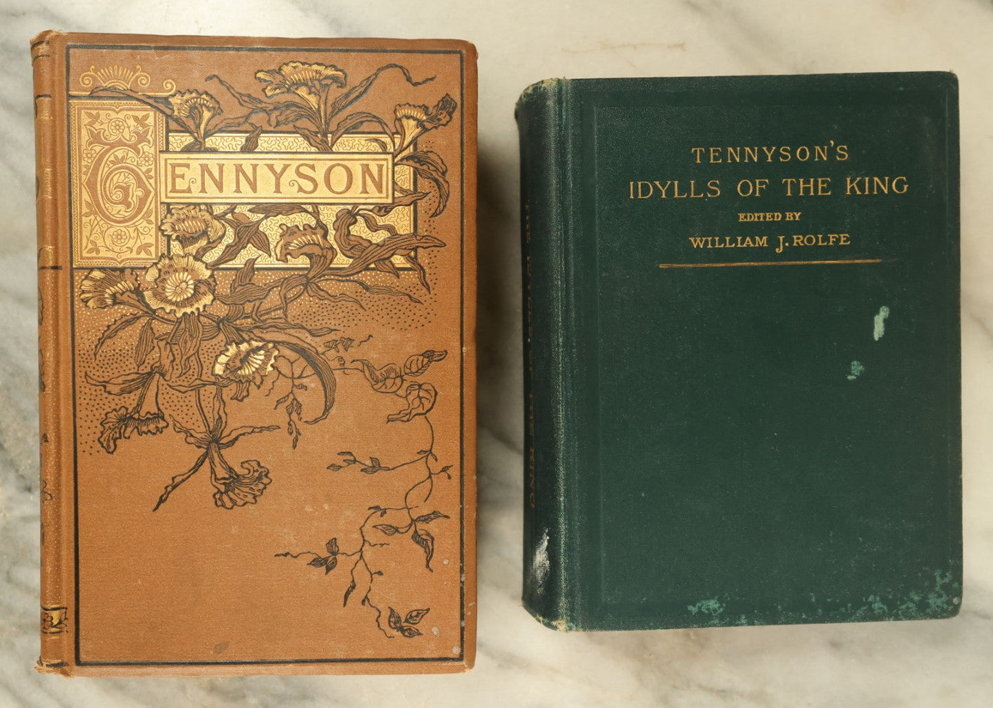 Lot 129 - Pair Of Antique Books Of The Poetry Of Alfred Tennyson, Including His Complete Works, Illustrated, And The Idylls Of The King, In Twelve Books, Circa Late 19th Century