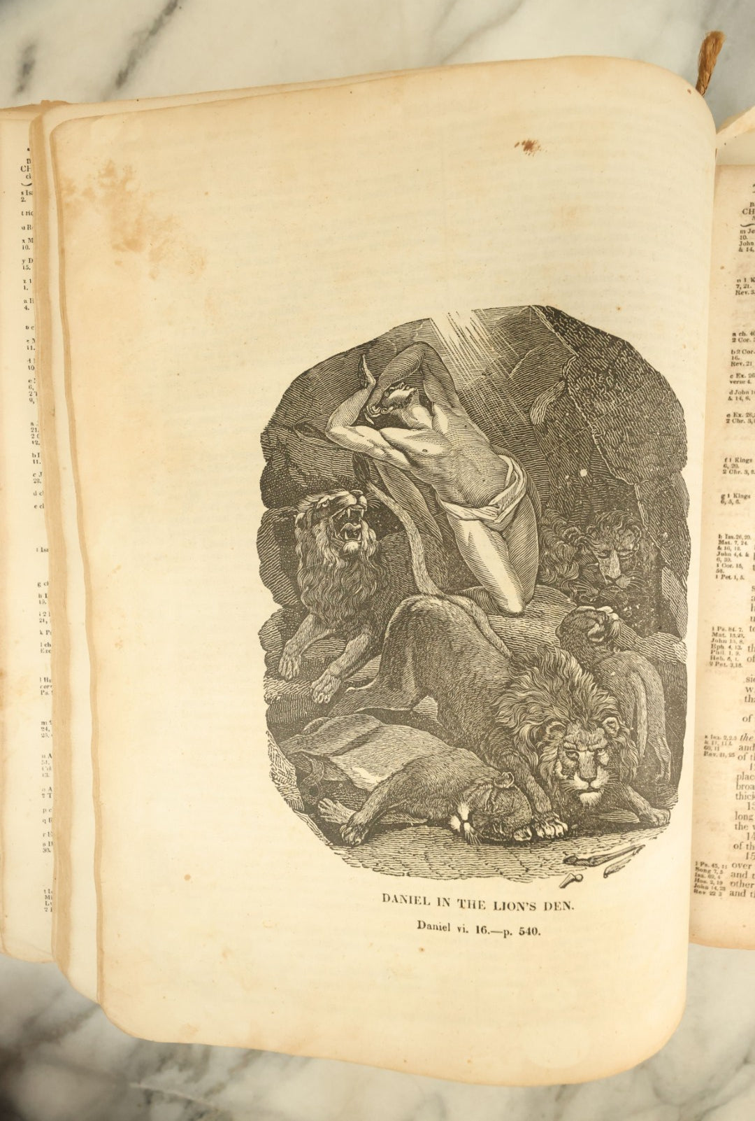 Lot 132 - Antique Holy Bible, Family Bible From 1842, Published And Sold By H&E Phinney, Containing The New And Old Testaments, Sparsely Illustrated