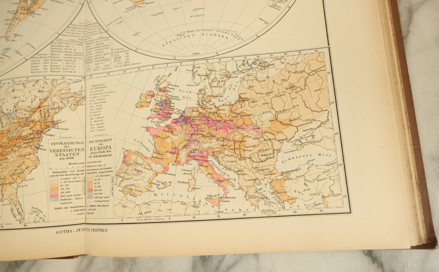 Lot 137 - "Atlas Of Ethnology" Antique German World Atlas With Many Maps And Figures, "Atlas Der Völkerkunde" Published 1892