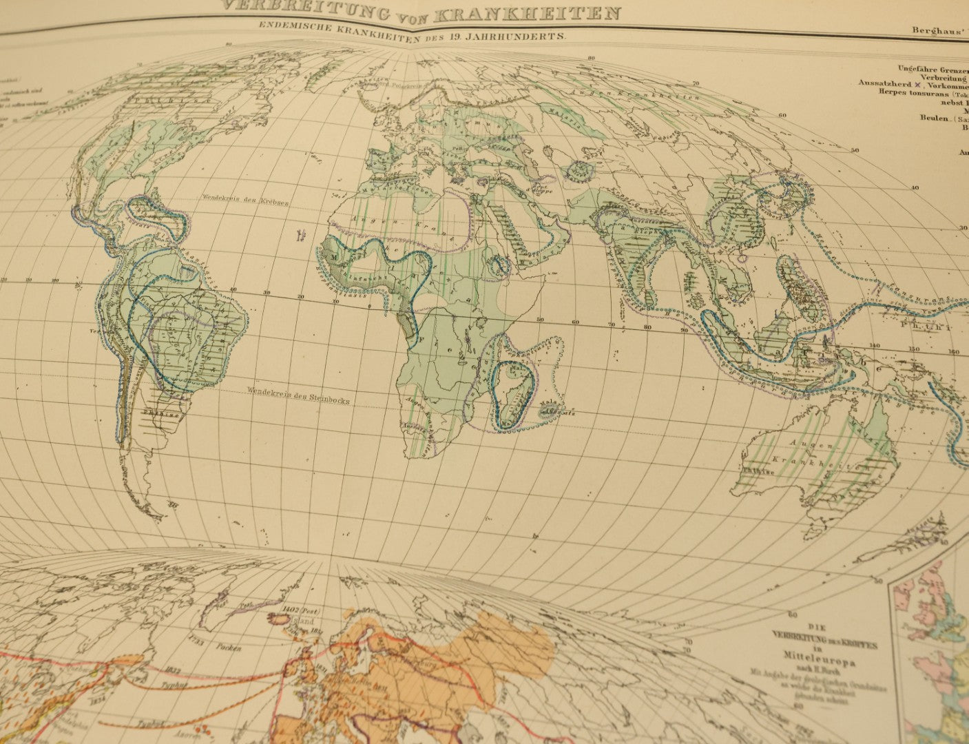 Lot 137 - "Atlas Of Ethnology" Antique German World Atlas With Many Maps And Figures, "Atlas Der Völkerkunde" Published 1892