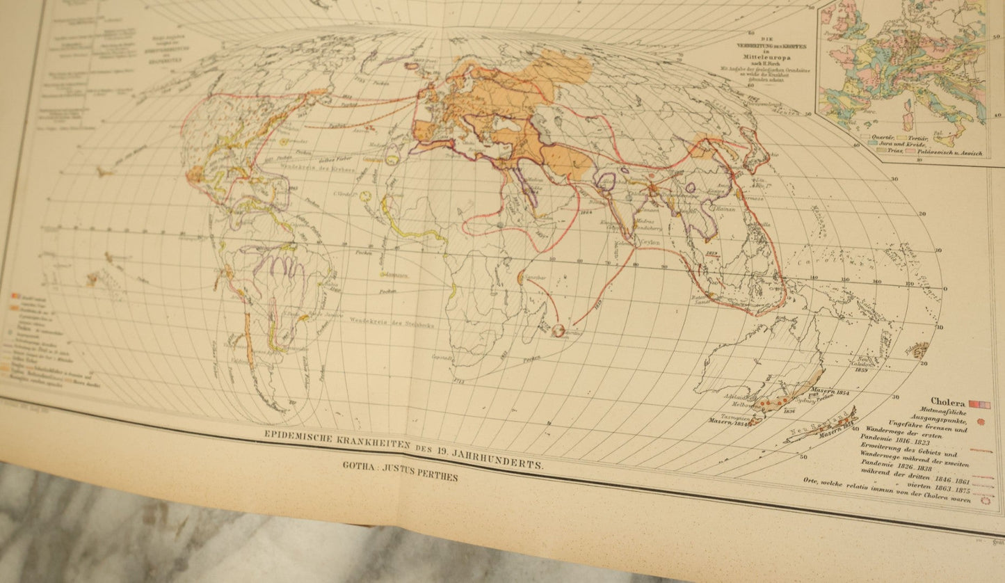 Lot 137 - "Atlas Of Ethnology" Antique German World Atlas With Many Maps And Figures, "Atlas Der Völkerkunde" Published 1892