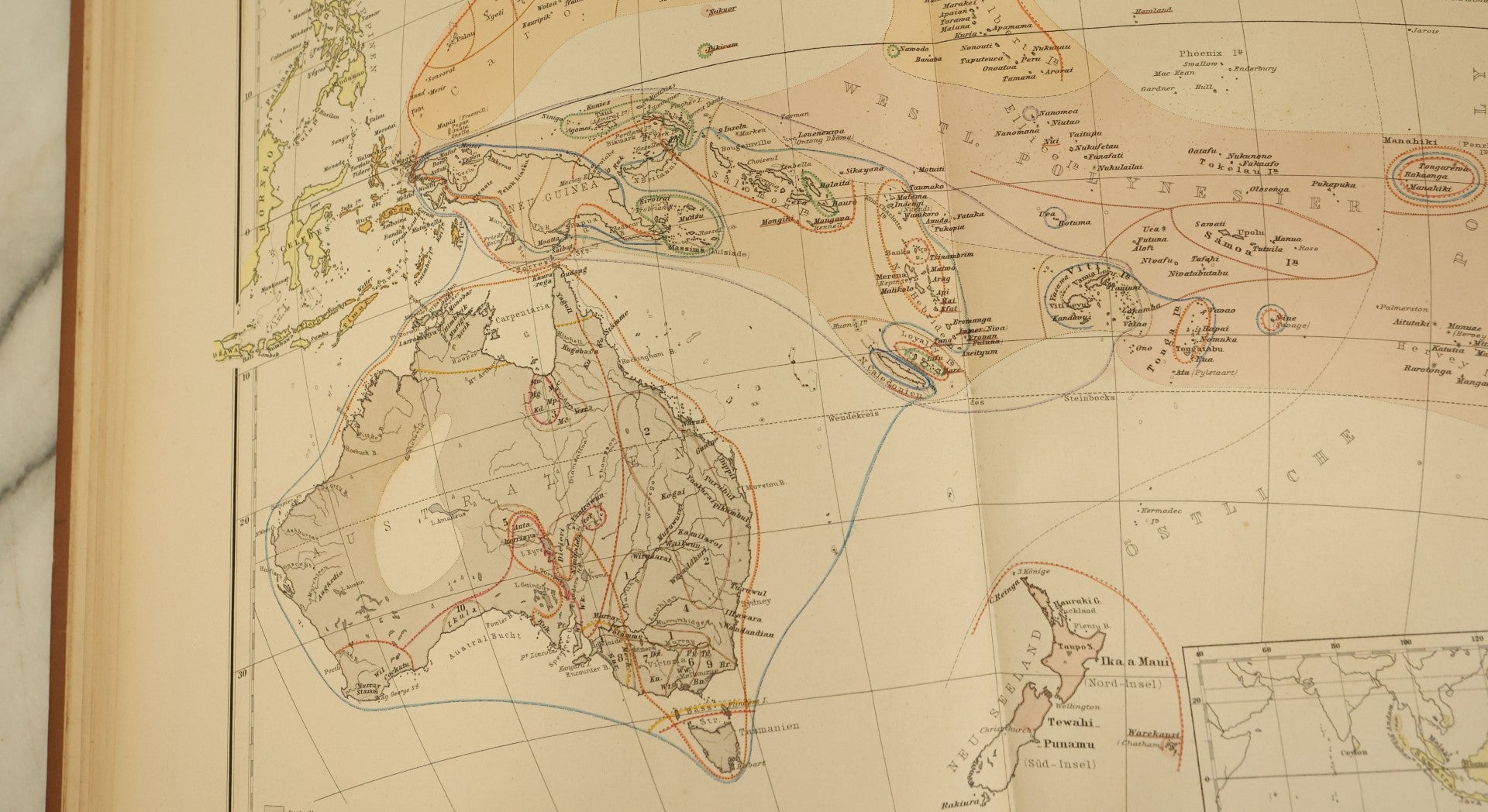 Lot 137 - "Atlas Of Ethnology" Antique German World Atlas With Many Maps And Figures, "Atlas Der Völkerkunde" Published 1892