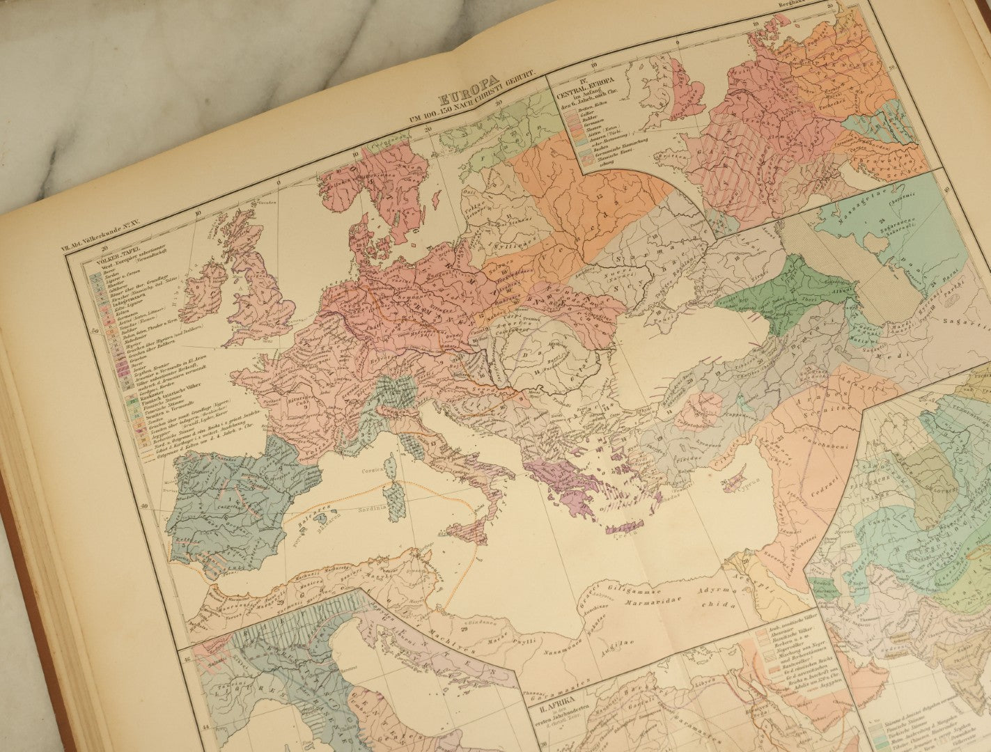 Lot 137 - "Atlas Of Ethnology" Antique German World Atlas With Many Maps And Figures, "Atlas Der Völkerkunde" Published 1892