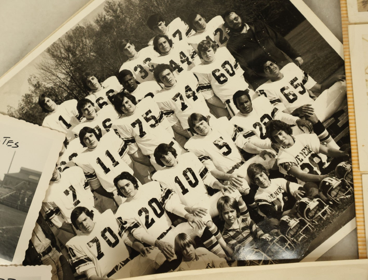 Lot 145 - Grouping Of 10+ Vintage Snap Shot Photos Of High School Football Teams And Games, Circa 1970s